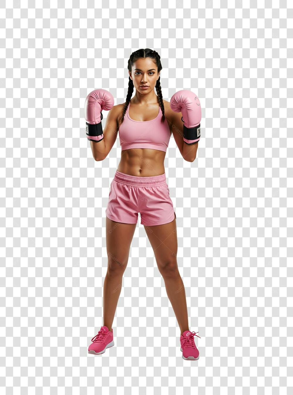 PNG Icon Female Boxer with Transparent Background PNG Premium