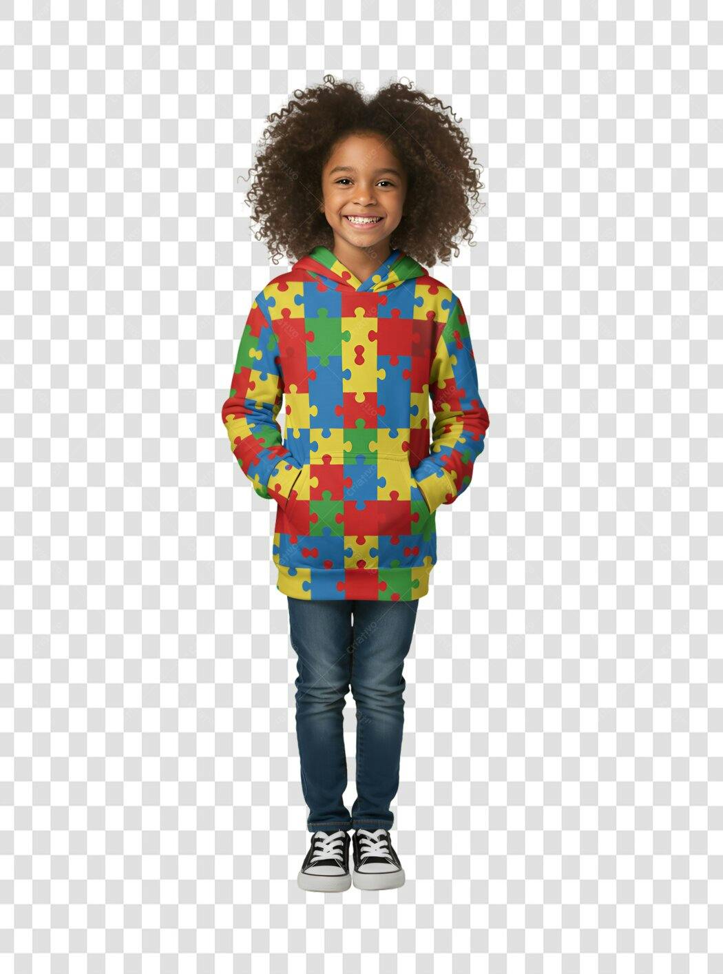 Imagem Criança com Hoodie Puzzle PNG com fundo transparente