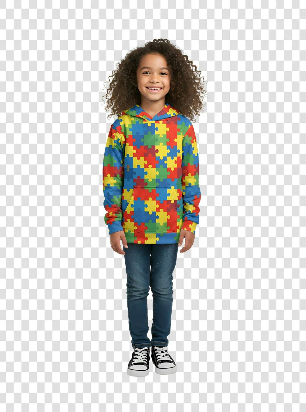 Hoodie Dia Mundial do Autismo PNG com fundo transparente