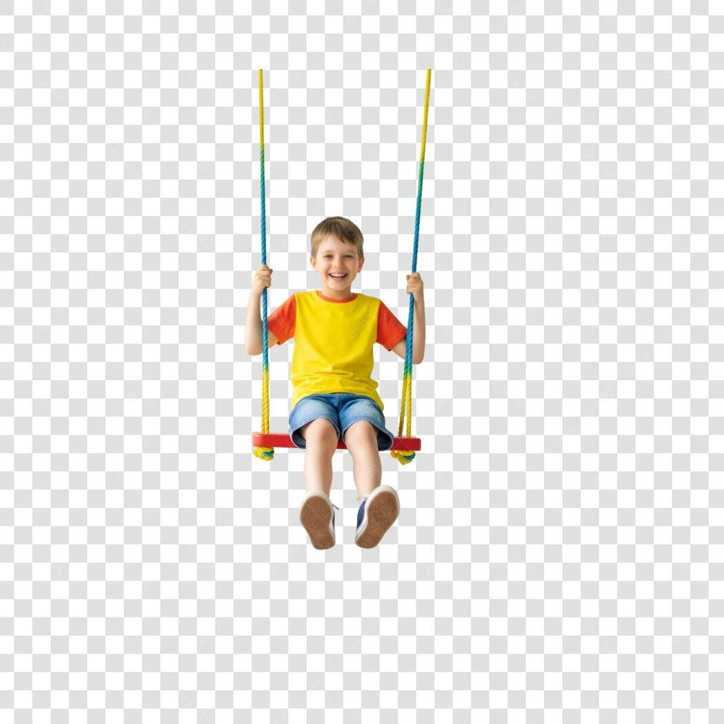 Imagem Criança Brincando em Balanço PNG com fundo transparente