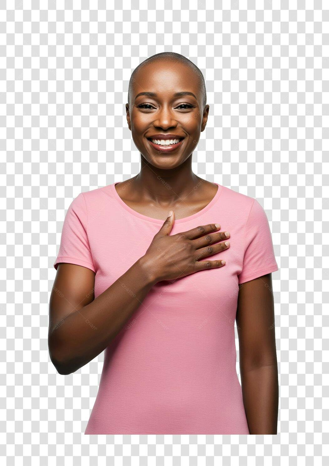 Imagem PNG mulher negra sorrindo com fundo transparente