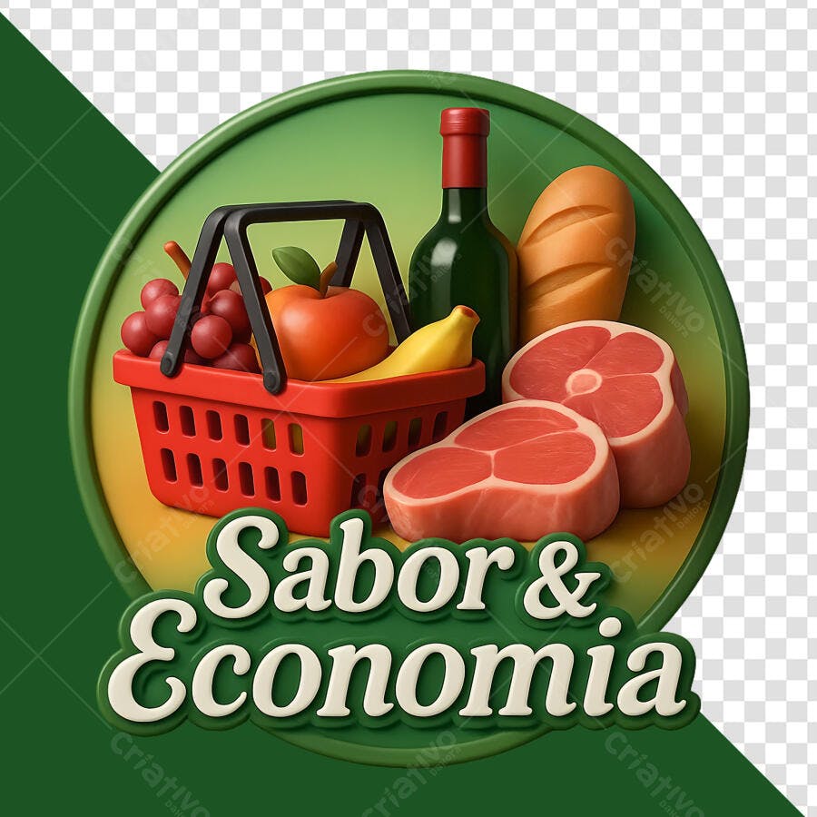Icone Supermercado Sabor e Economia PNG com fundo transparente