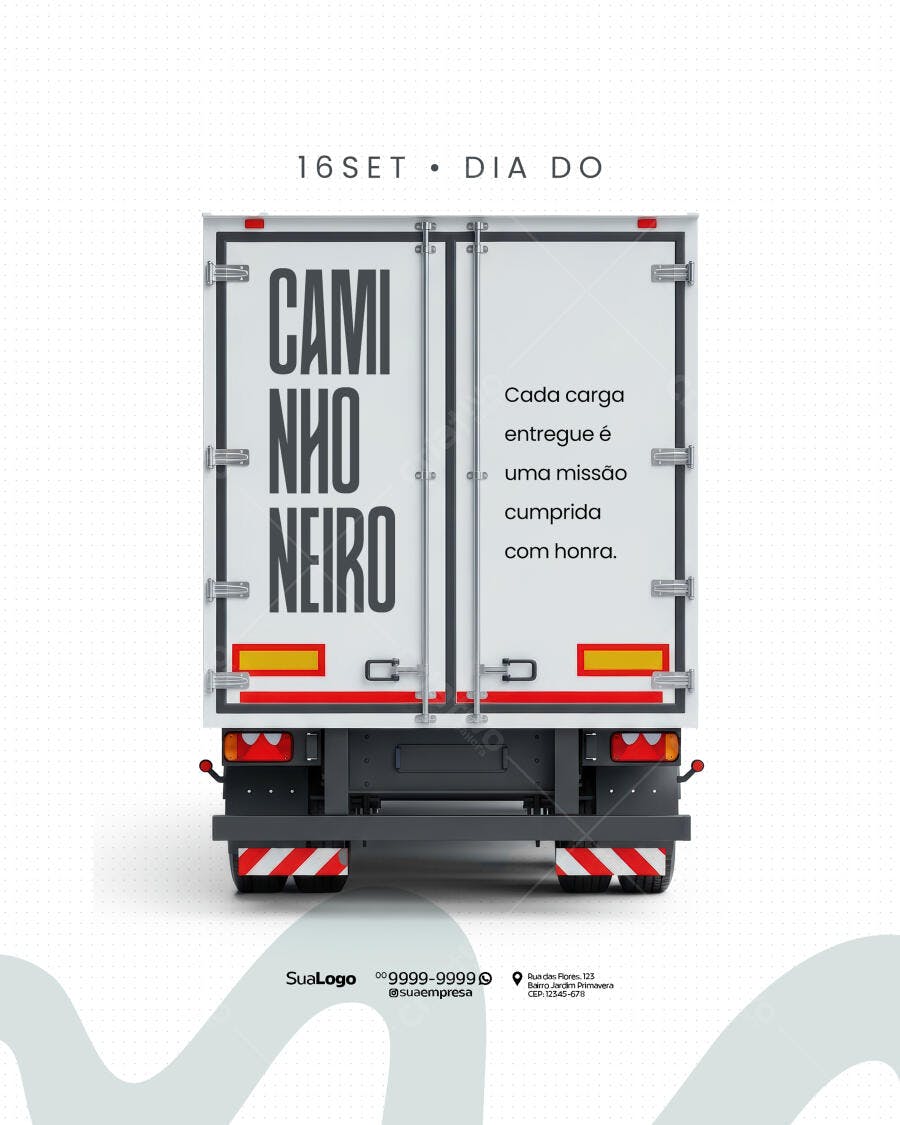 Mockup Caminhão para Dia do Caminhoneiro PSD Editável