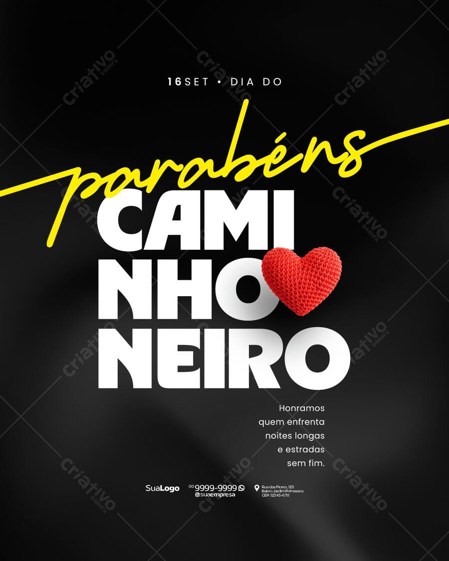 Flyer Dia do Caminhoneiro PSD Editável