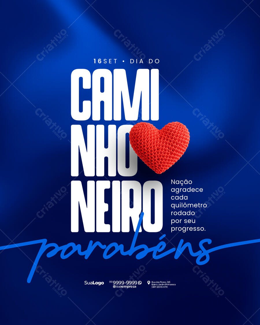 Flyer Dia do Caminhoneiro PSD Editável