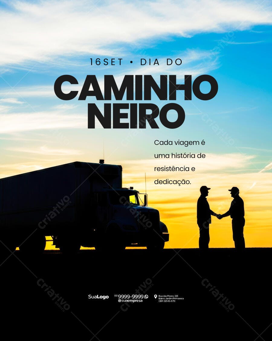 Post para Dia do Caminhoneiro PSD Editável