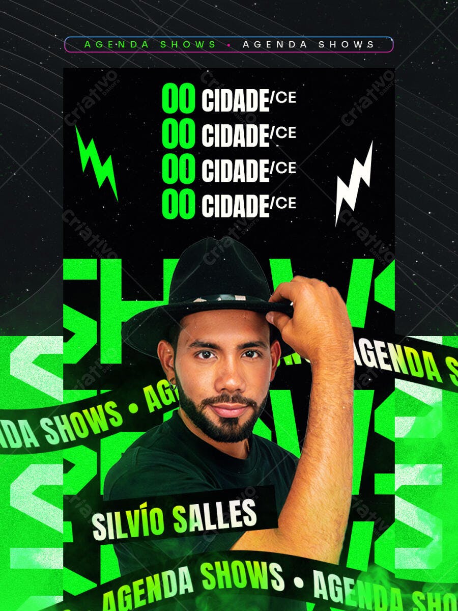 Flyer Agenda de Shows Artista Eventos Feed