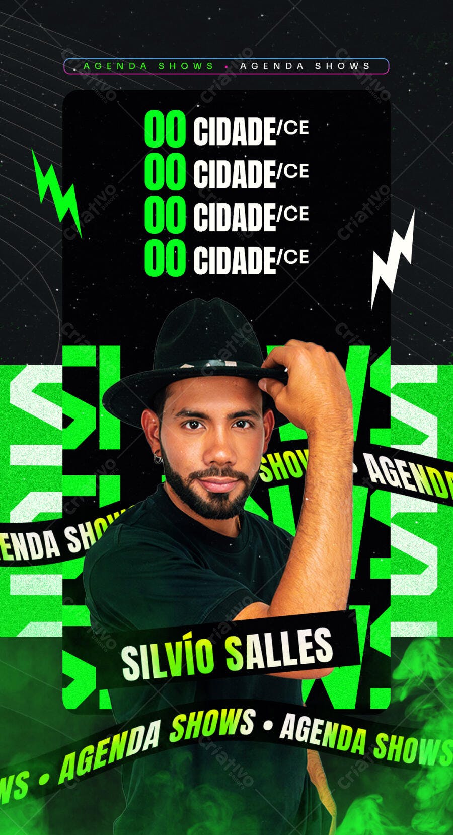 Flyer Agenda de Shows Artista Eventos stories