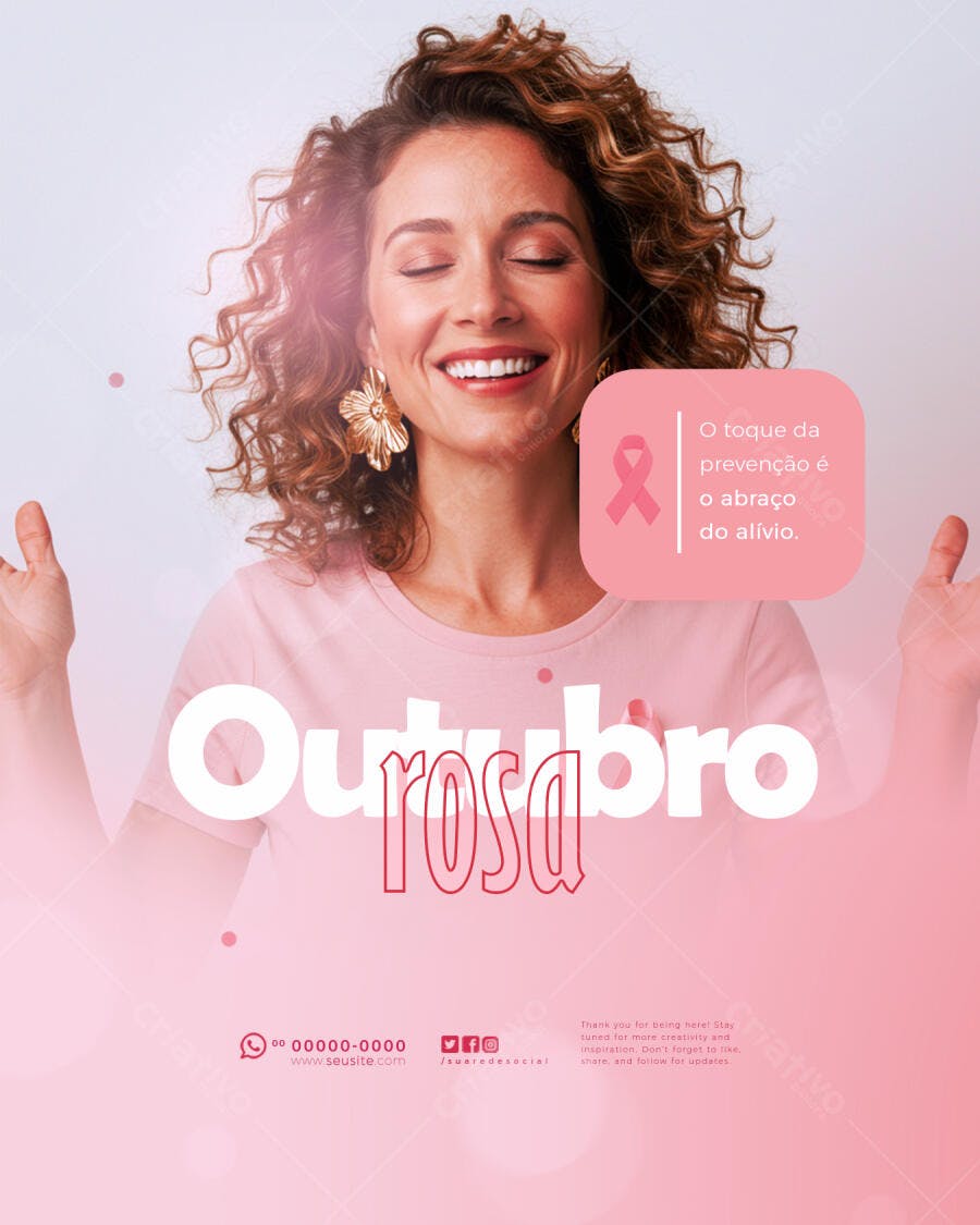 Post para Outubro Rosa PSD Editável