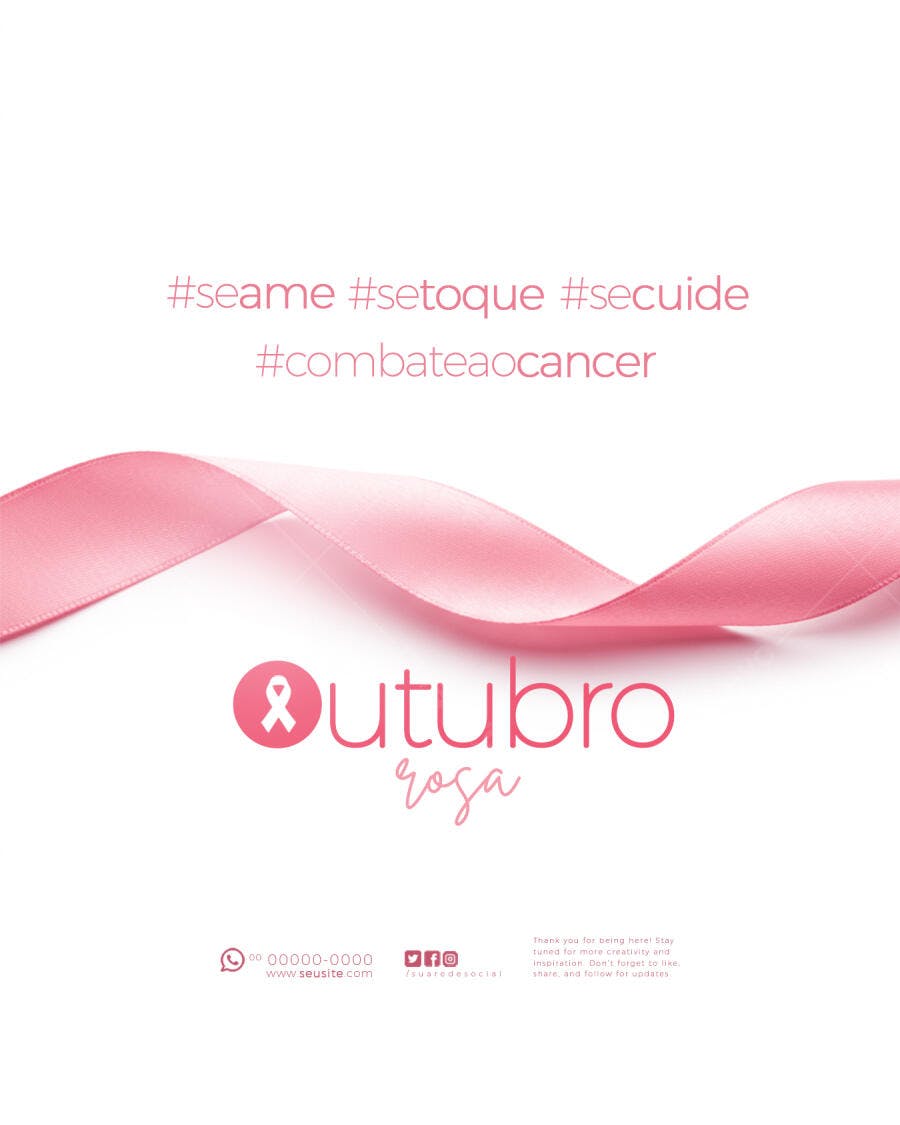 Flyer Outubro Rosa PSD Editável