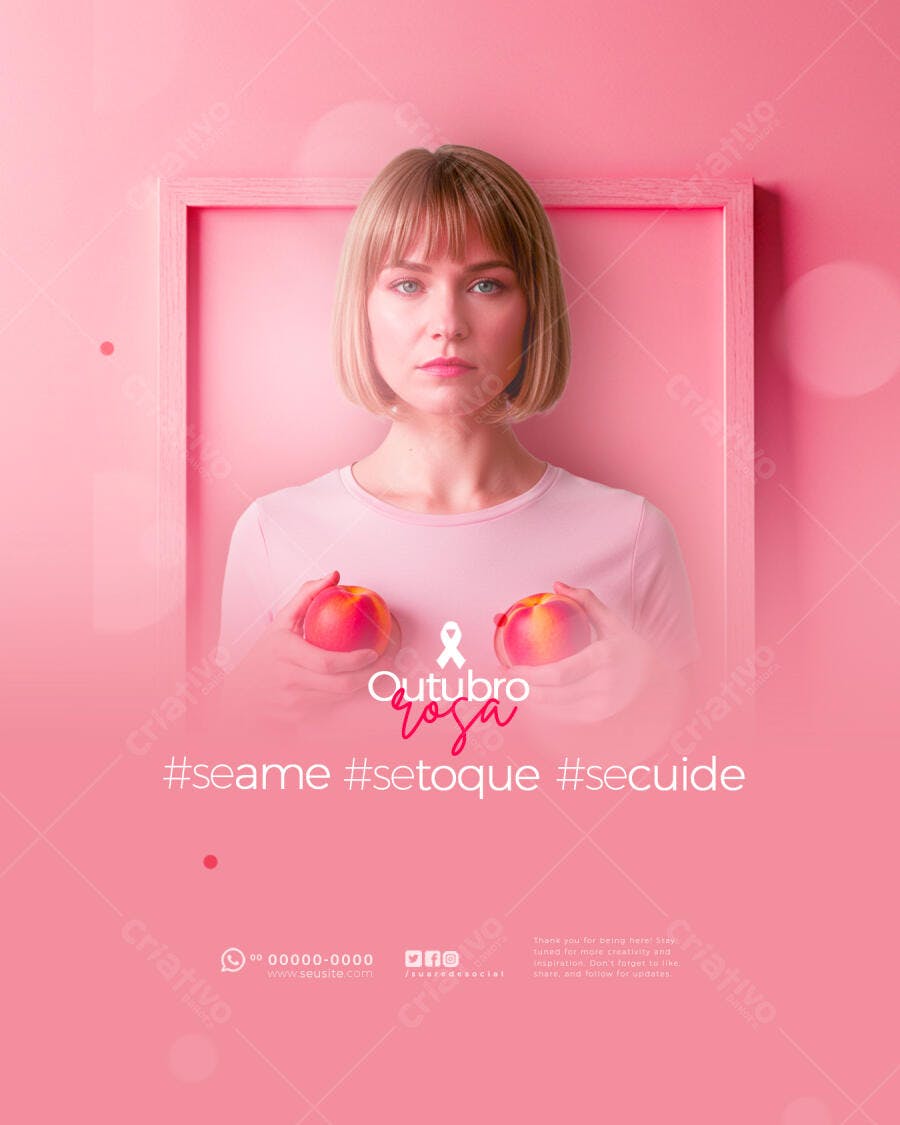 Poster Outubro Rosa PSD Editável