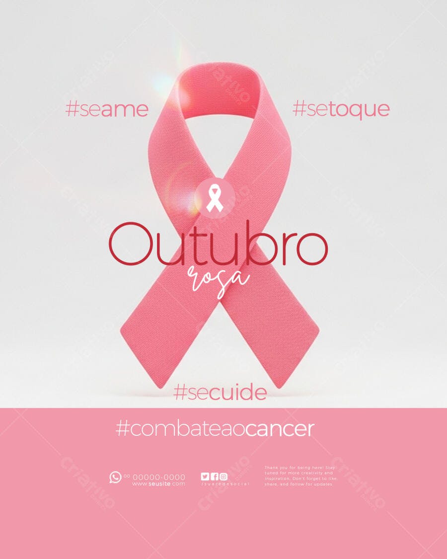Flyer Outubro Rosa PSD Editável