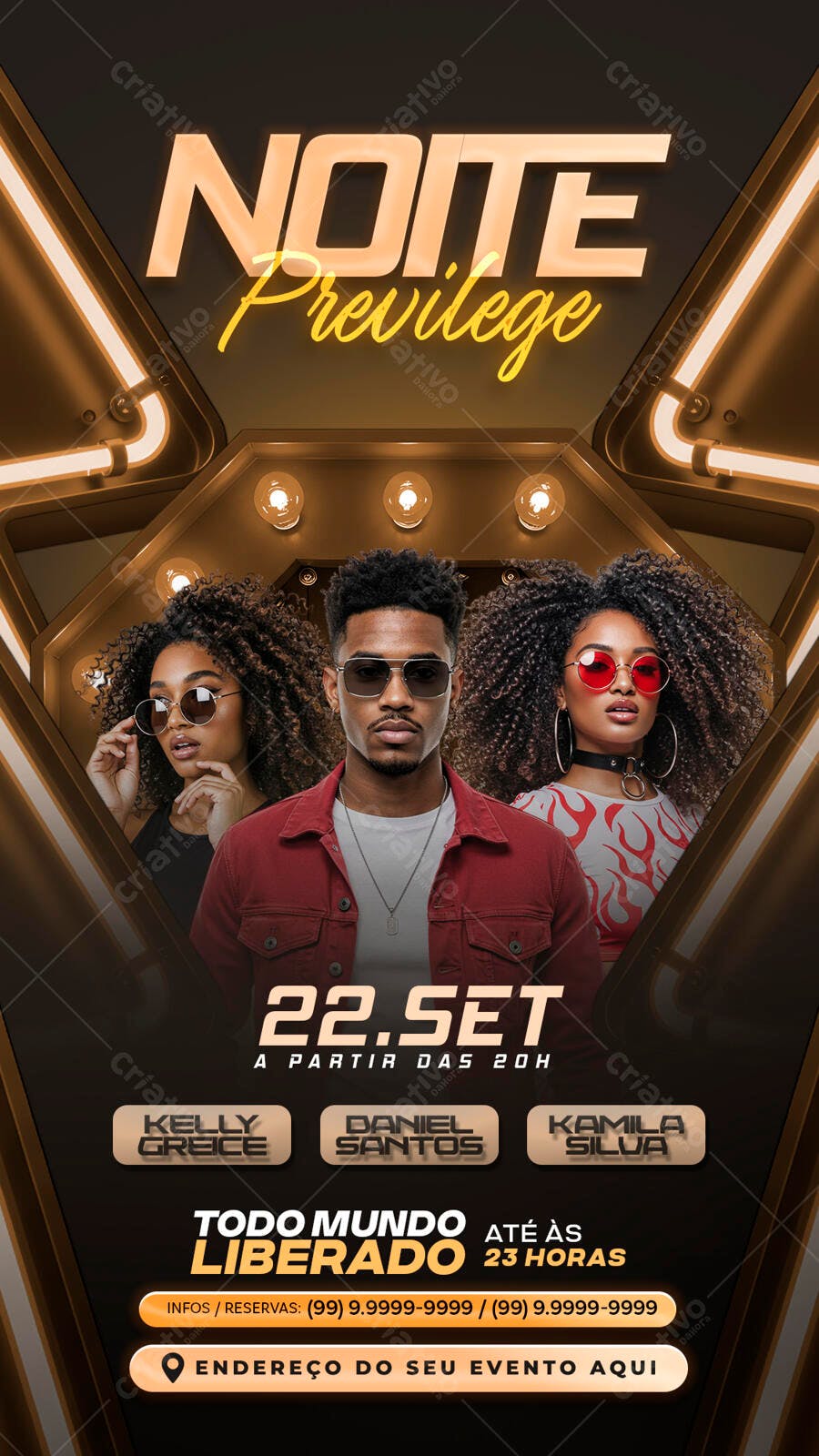 Flyer para Festa Noite Privilege PSD Editável