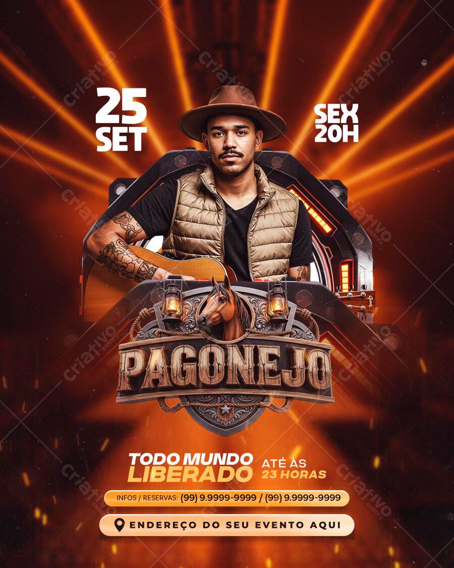 Flyer para Show Pagonejo PSD Editável