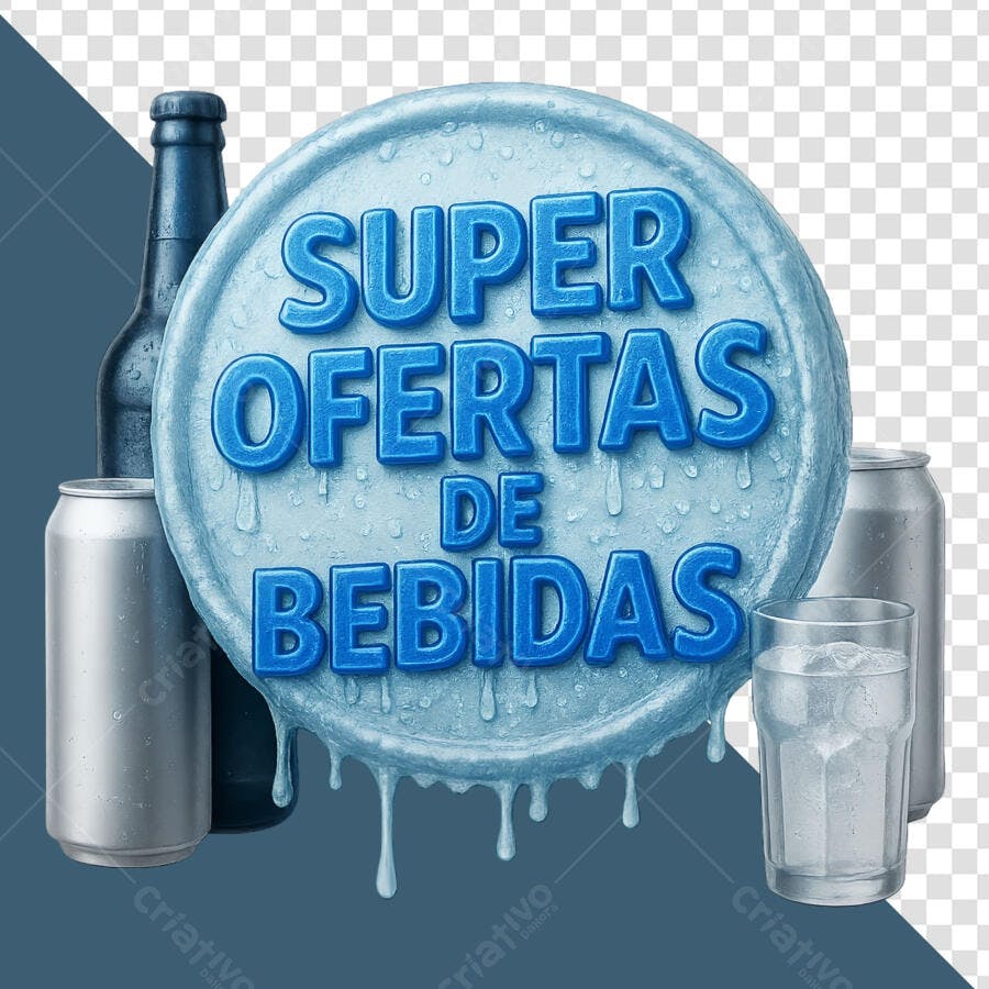 Selo Super Ofertas Bebidas PNG com fundo transparente