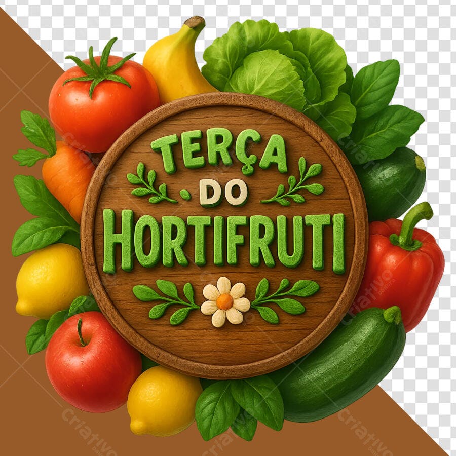 Selo Terça do Hortifruti PNG com fundo transparente