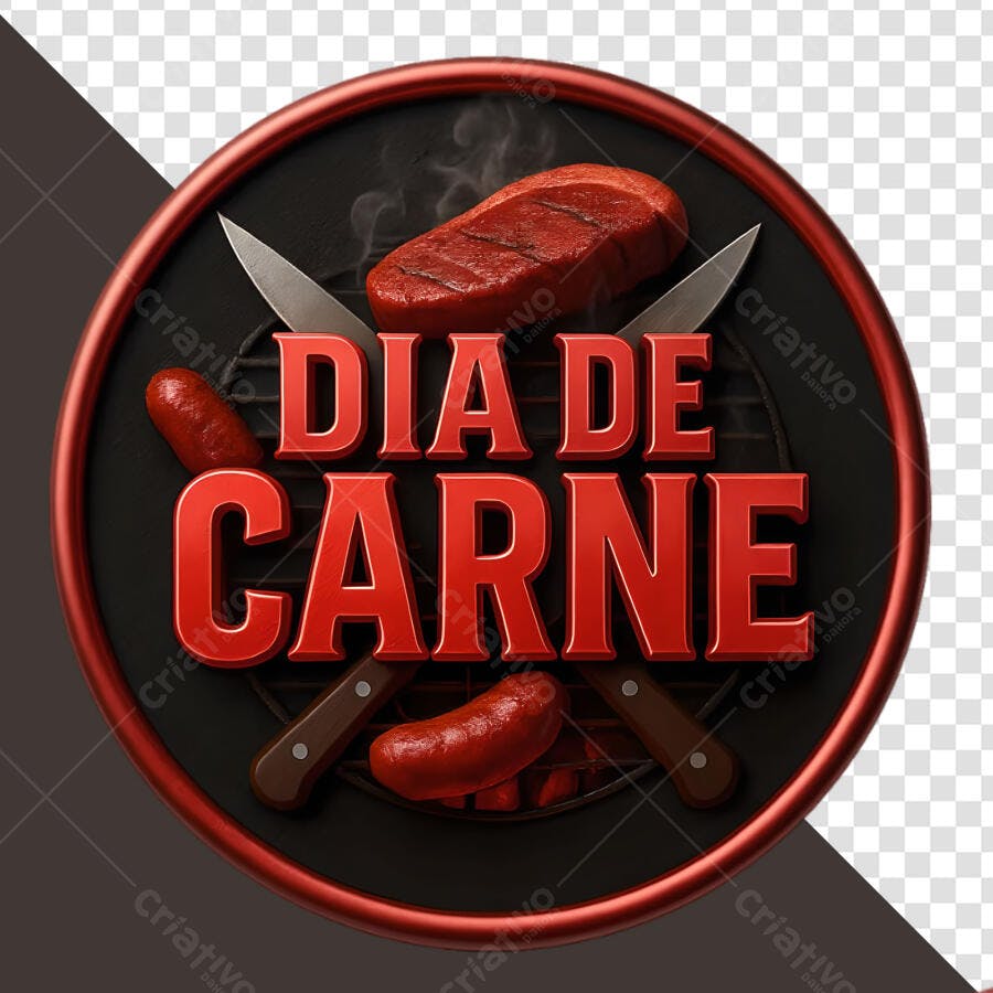 Selo Dia de Carne PNG com fundo transparente