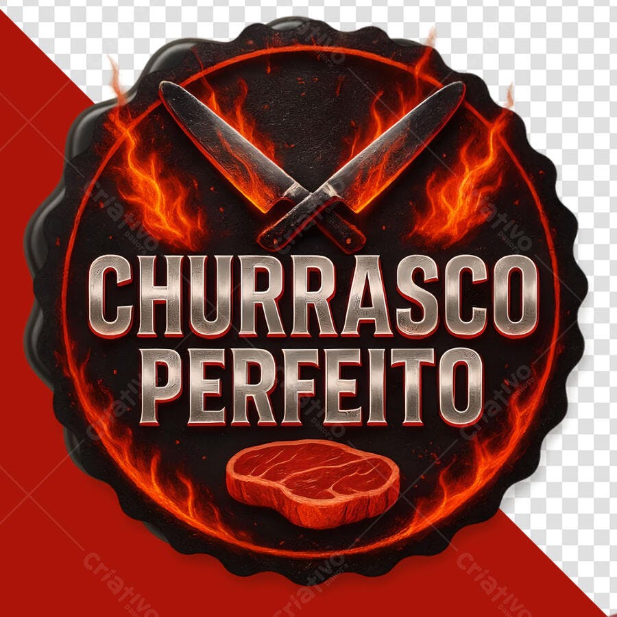 Selo Churrasco Perfeito PNG com fundo transparente