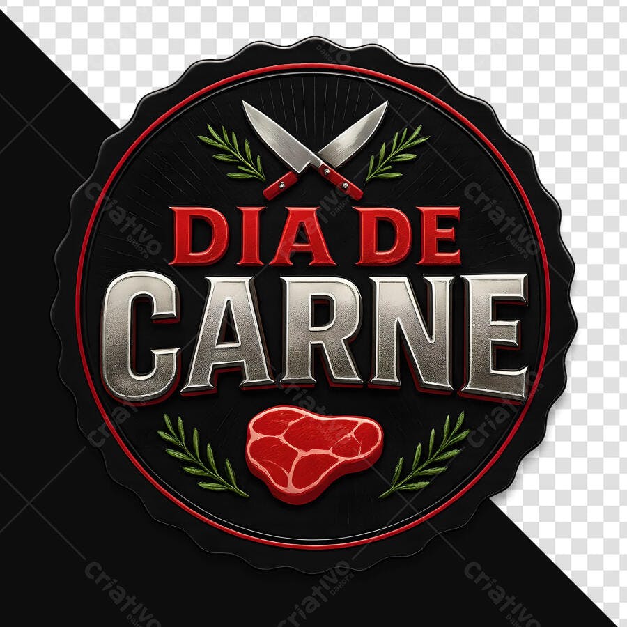 Selo Dia de Carne PNG com fundo transparente