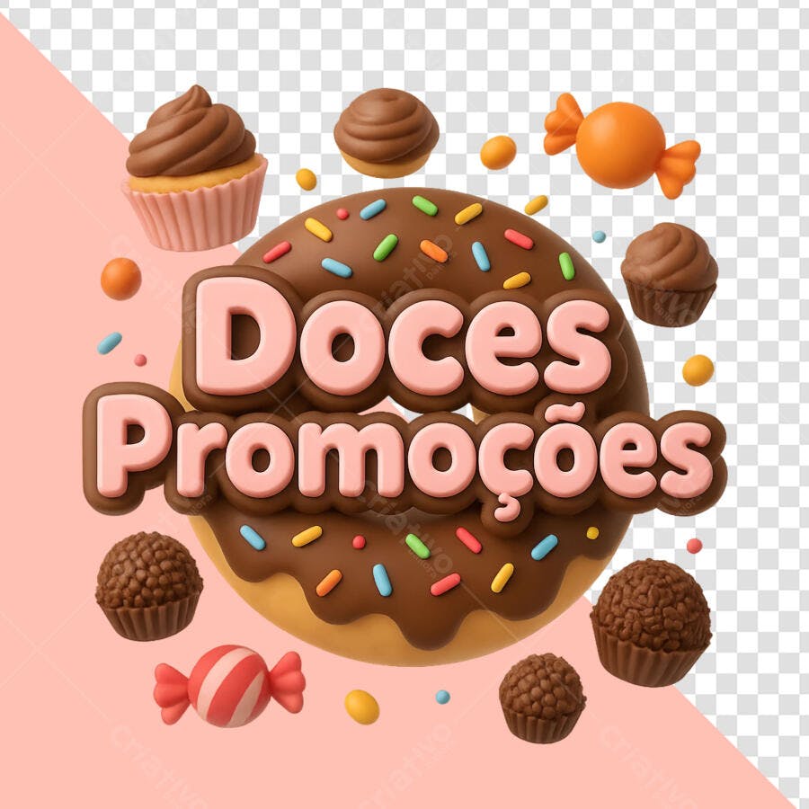 Banner Doce Promoções PNG com fundo transparente