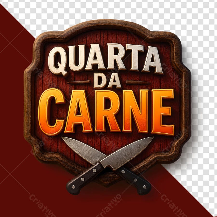Selo 3D Madeira Churrasco Quarta da Carne