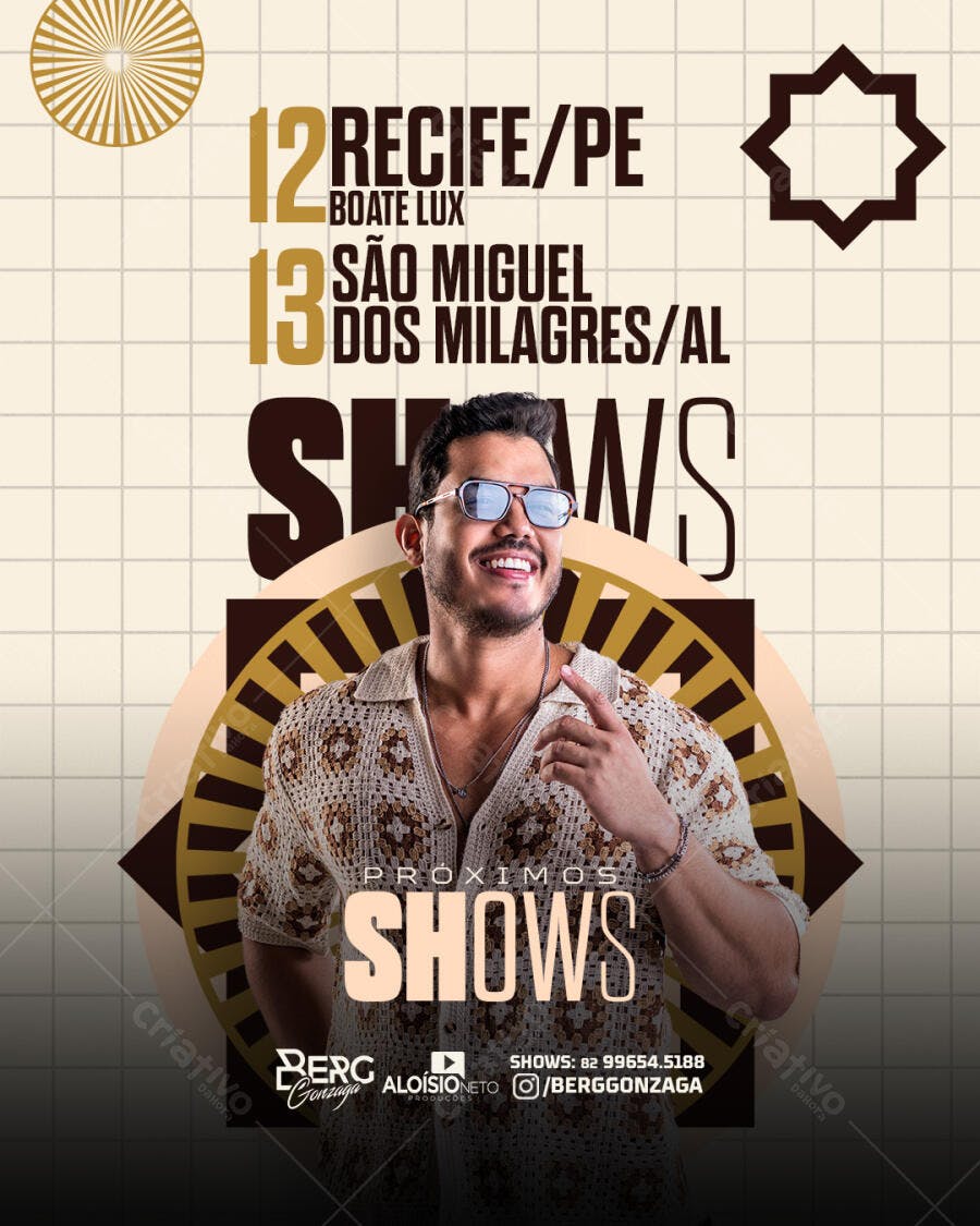 Flyer Shows Berg Gonzaga PSD Editável