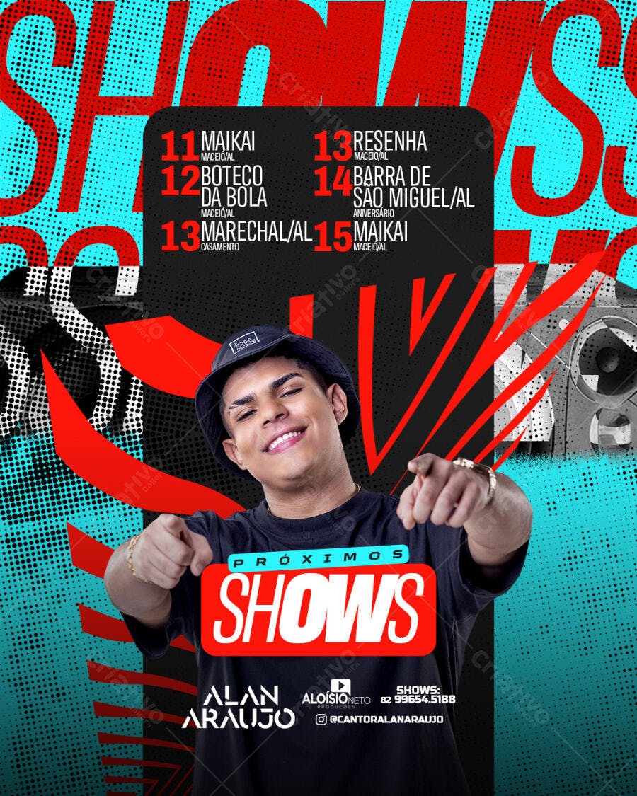 Flyer para Shows do Alan Araujo PSD Editável