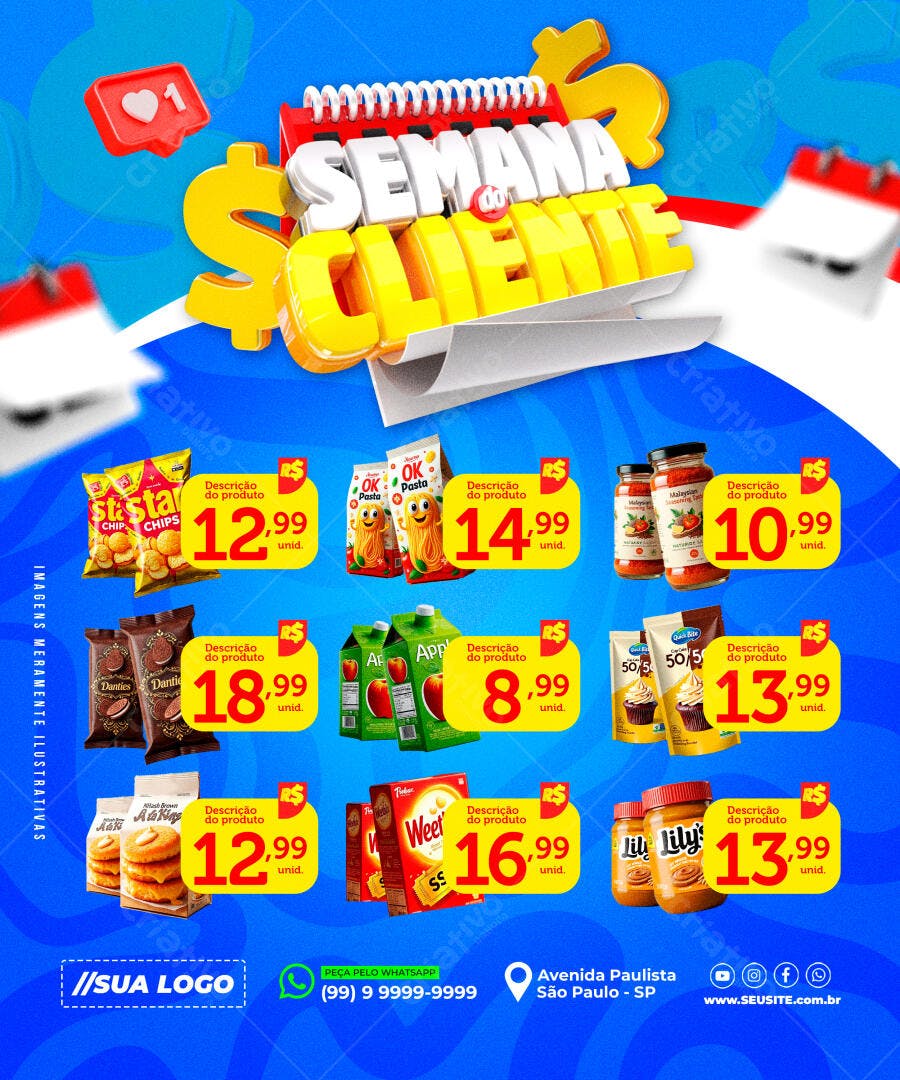 Flyer Semana do Cliente PSD Editável