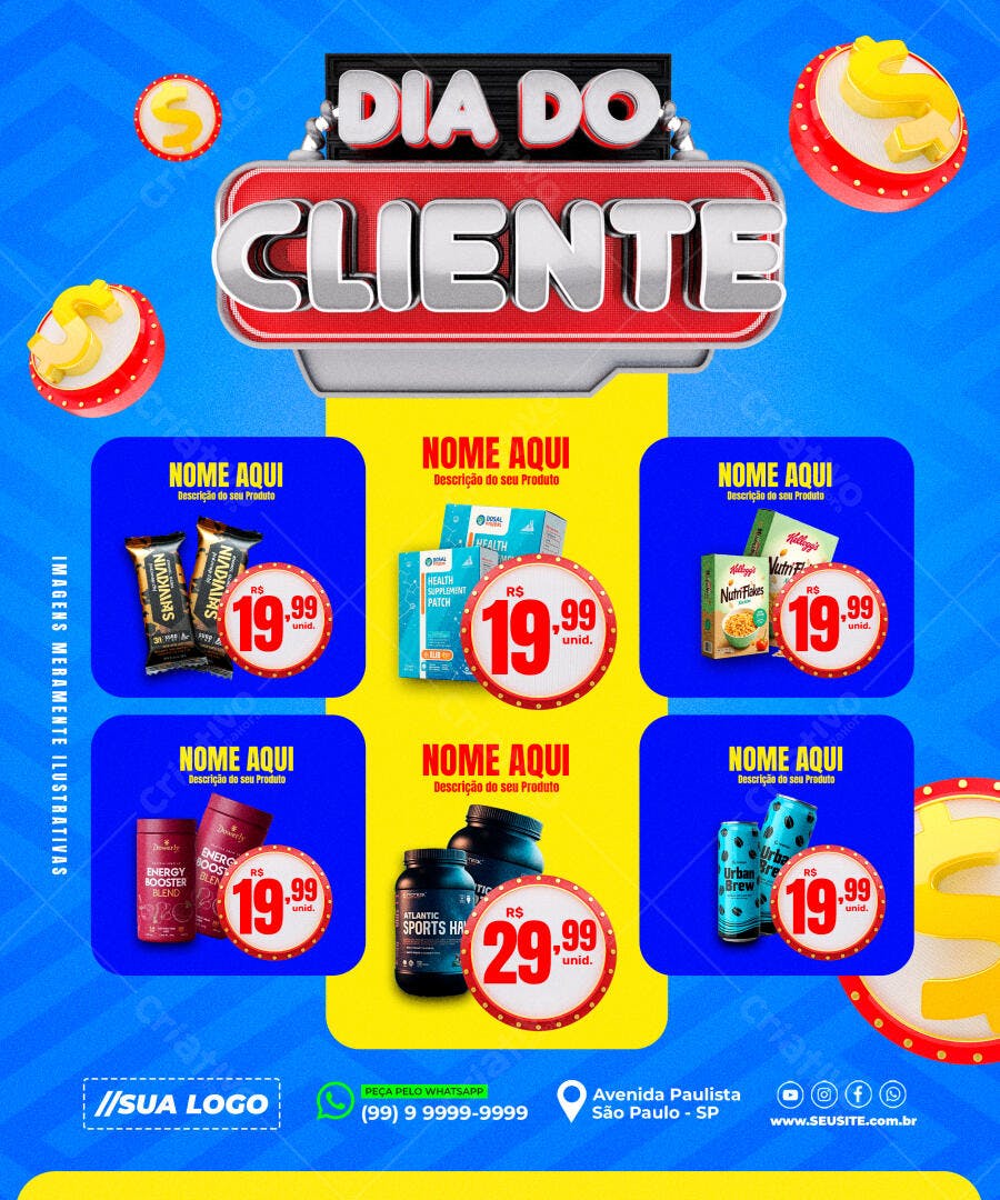 Flyer Dia do Cliente PSD Editável