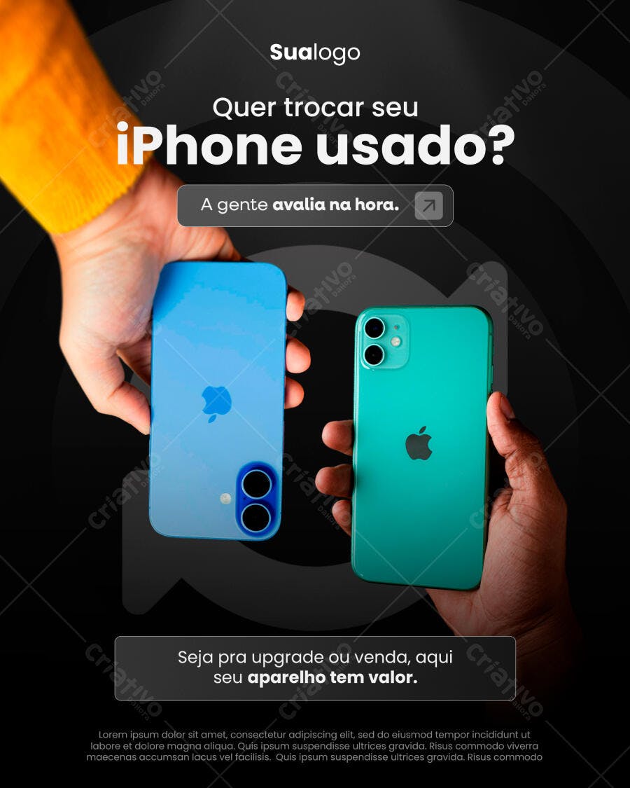 Flyer Troca de iPhone Usado PSD Editável