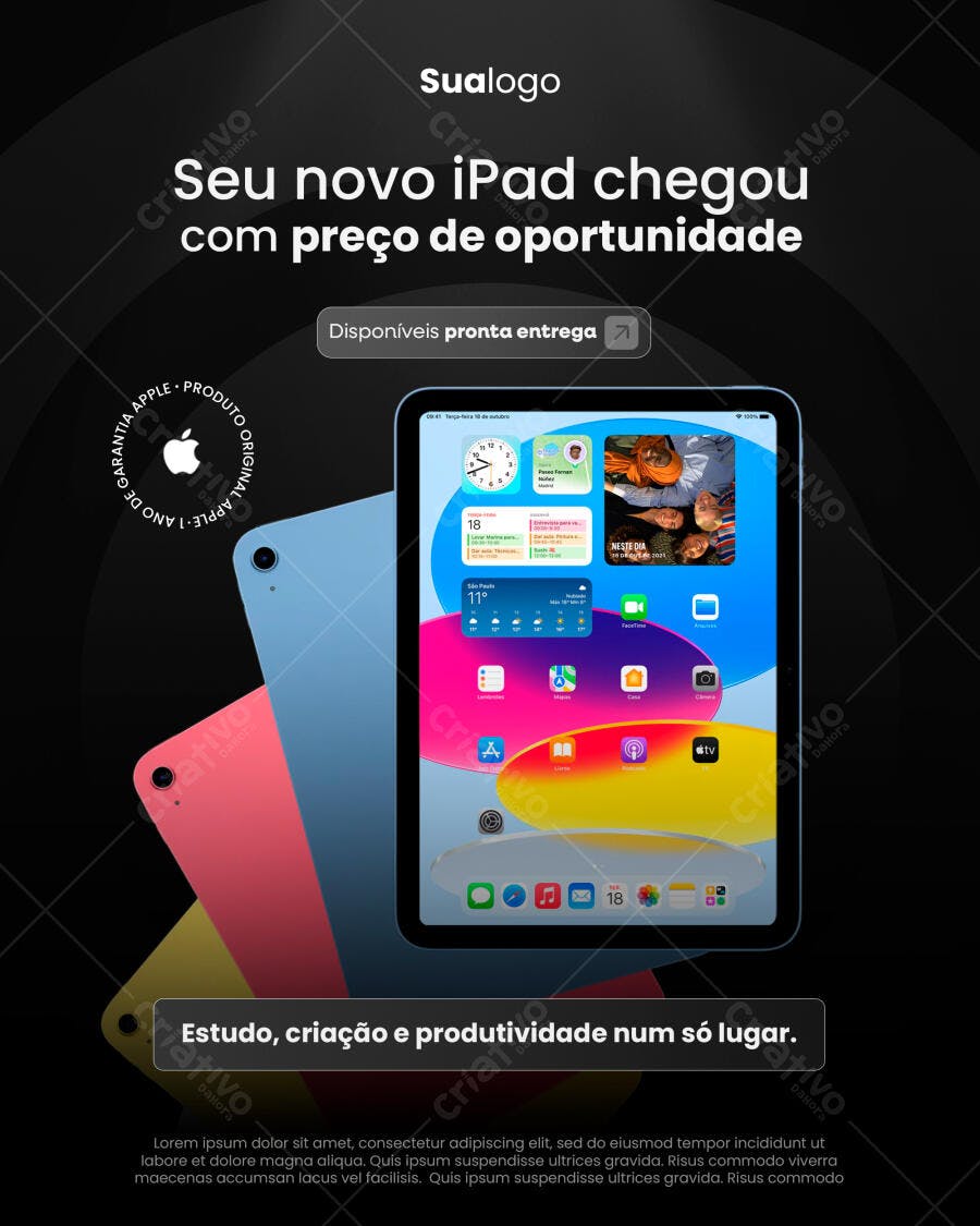Anúncio iPad Oferta Imperdível PSD Editável