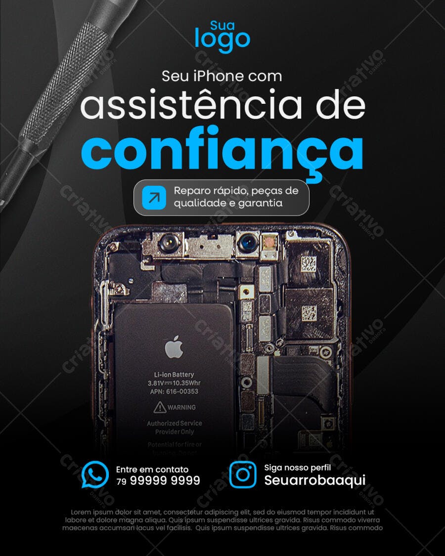 Flyer para Assistência Técnica de iPhone PSD Editável