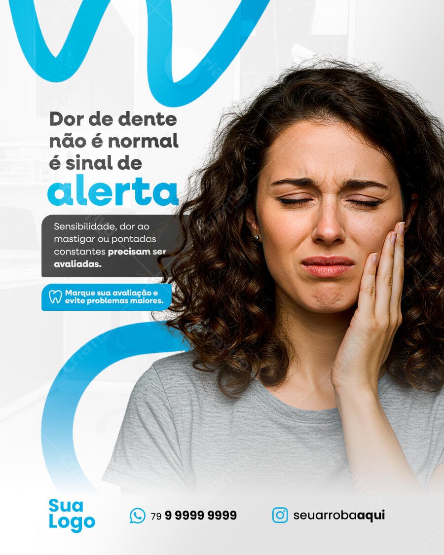 Flyer Odontológico Dor de Dente PSD Editável