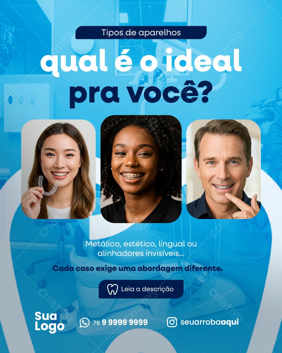 Post Instagram Odontologia PSD Editável