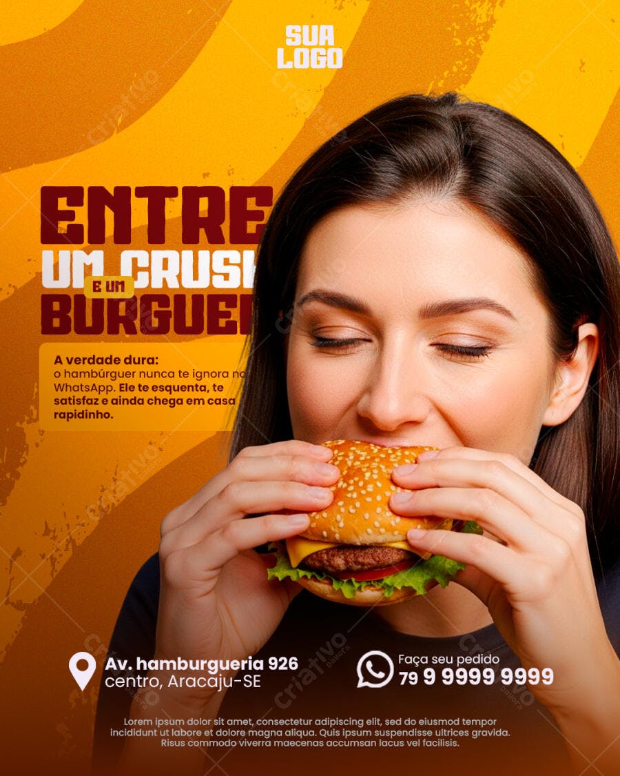 Flyer para Hamburgueria PSD Editável