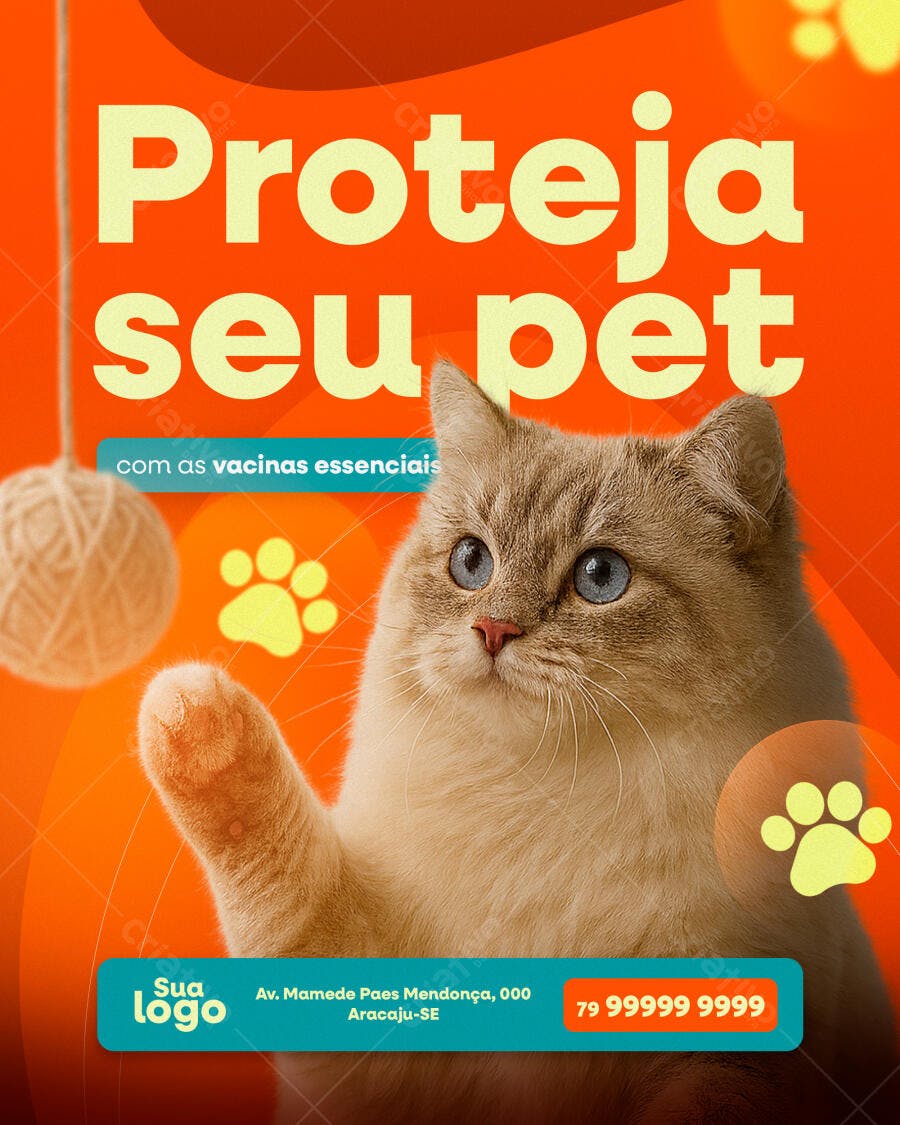 Flyer Veterinário Proteja seu Pet PSD Editável