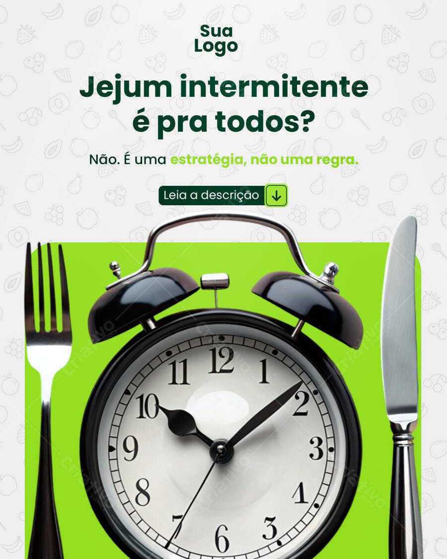 Flyer Jejum Intermitente PSD Editável