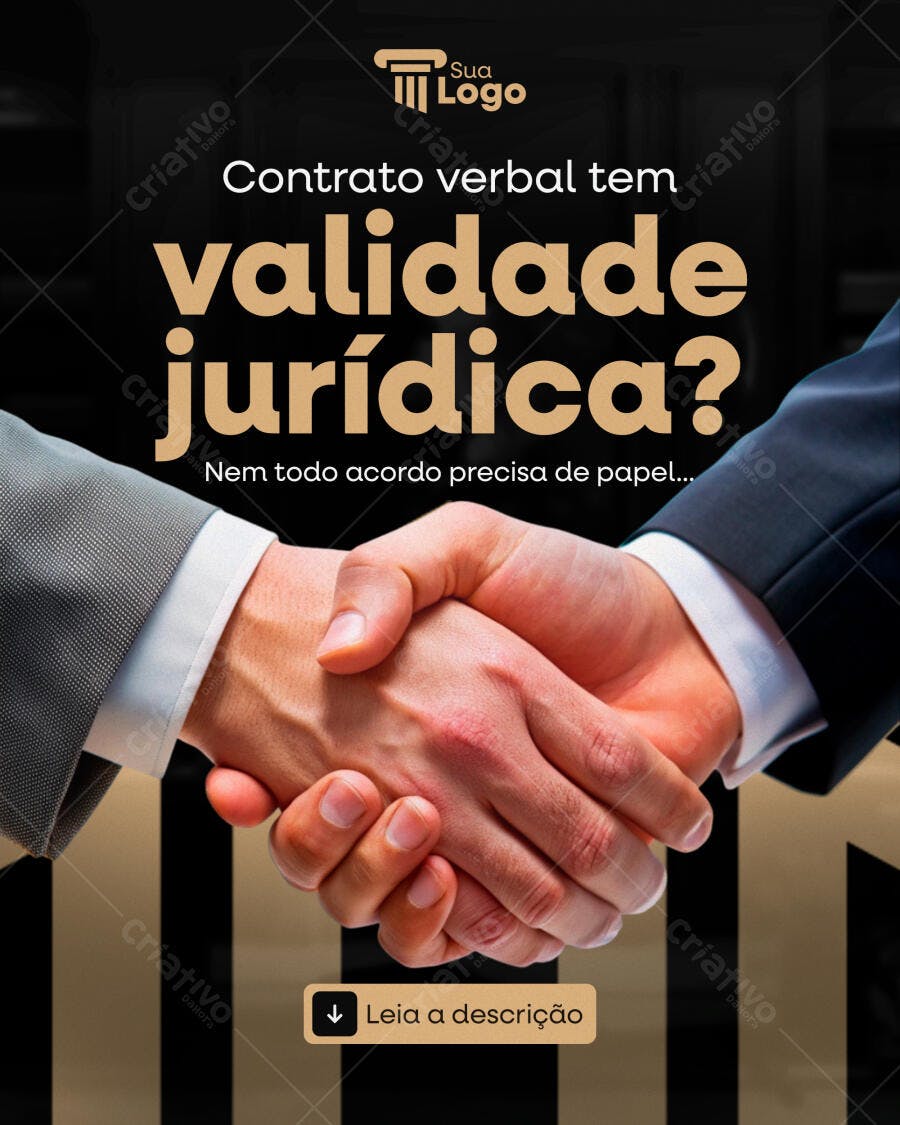 Flyer Jurídico sobre Validade de Contratos Verbais PSD Editável