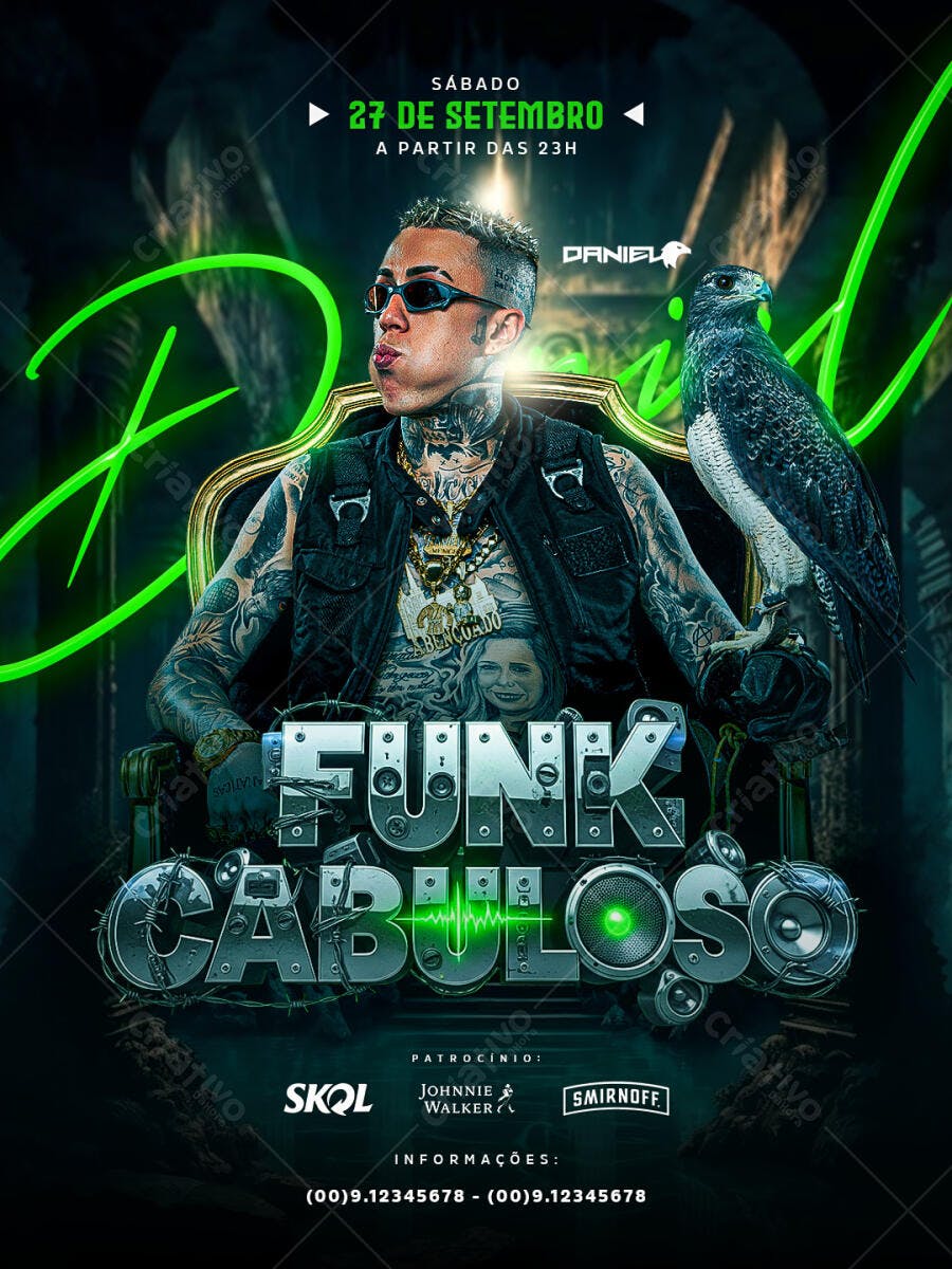 Flyer para Festa Funk Cabuloso PSD Editável