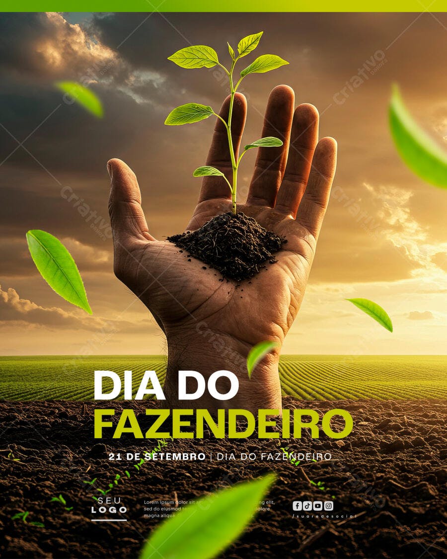 Flyer Dia do Fazendeiro PSD Editável