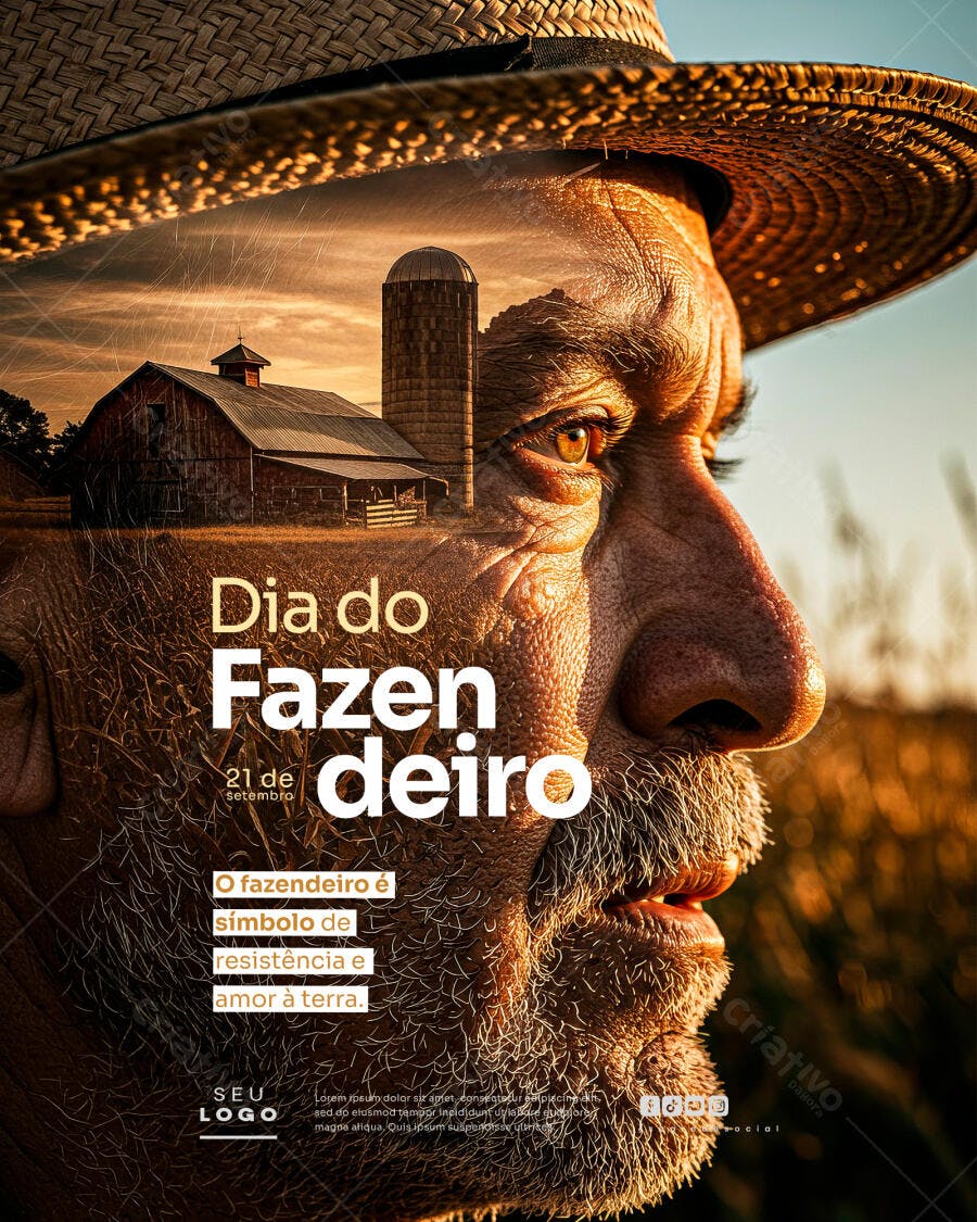 Poster Dia do Fazendeiro PSD Editável