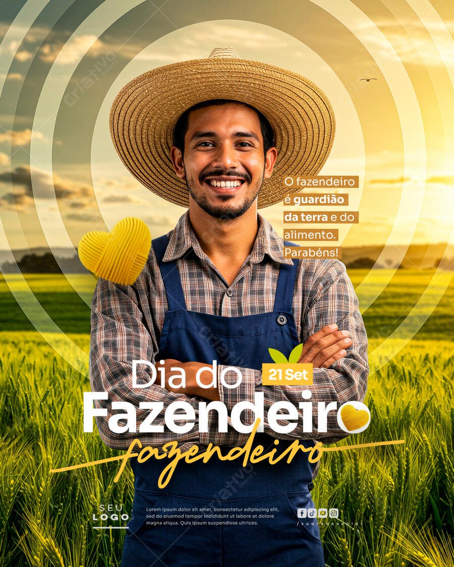 Flyer Dia do Fazendeiro PSD Editável