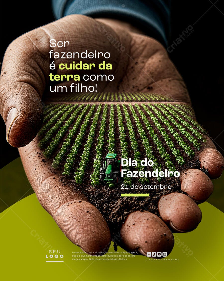 Flyer Dia do Fazendeiro PSD Editável