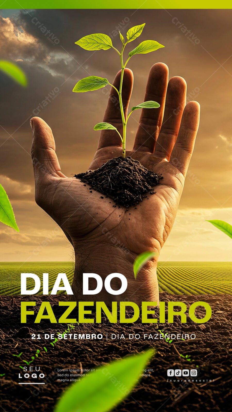 Flyer Dia do Fazendeiro PSD Editável
