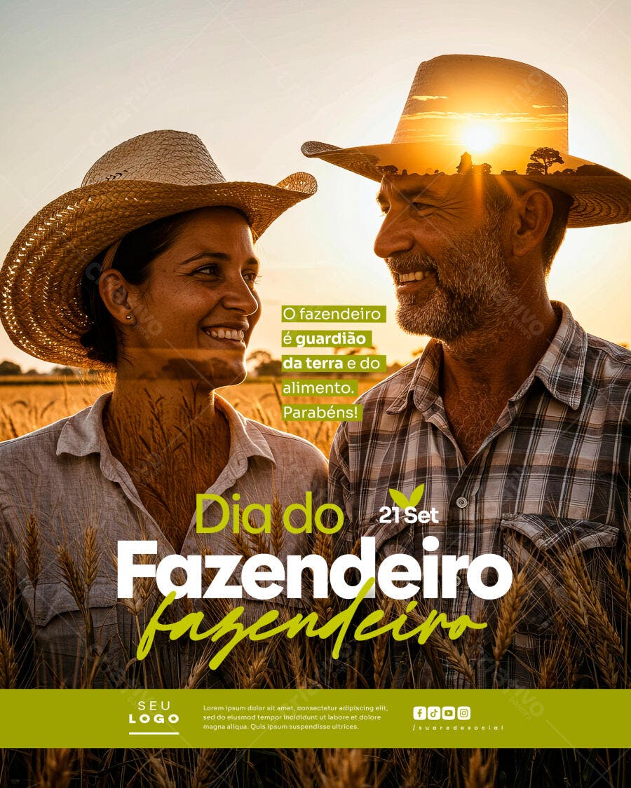 Flyer Dia do Fazendeiro PSD Editável