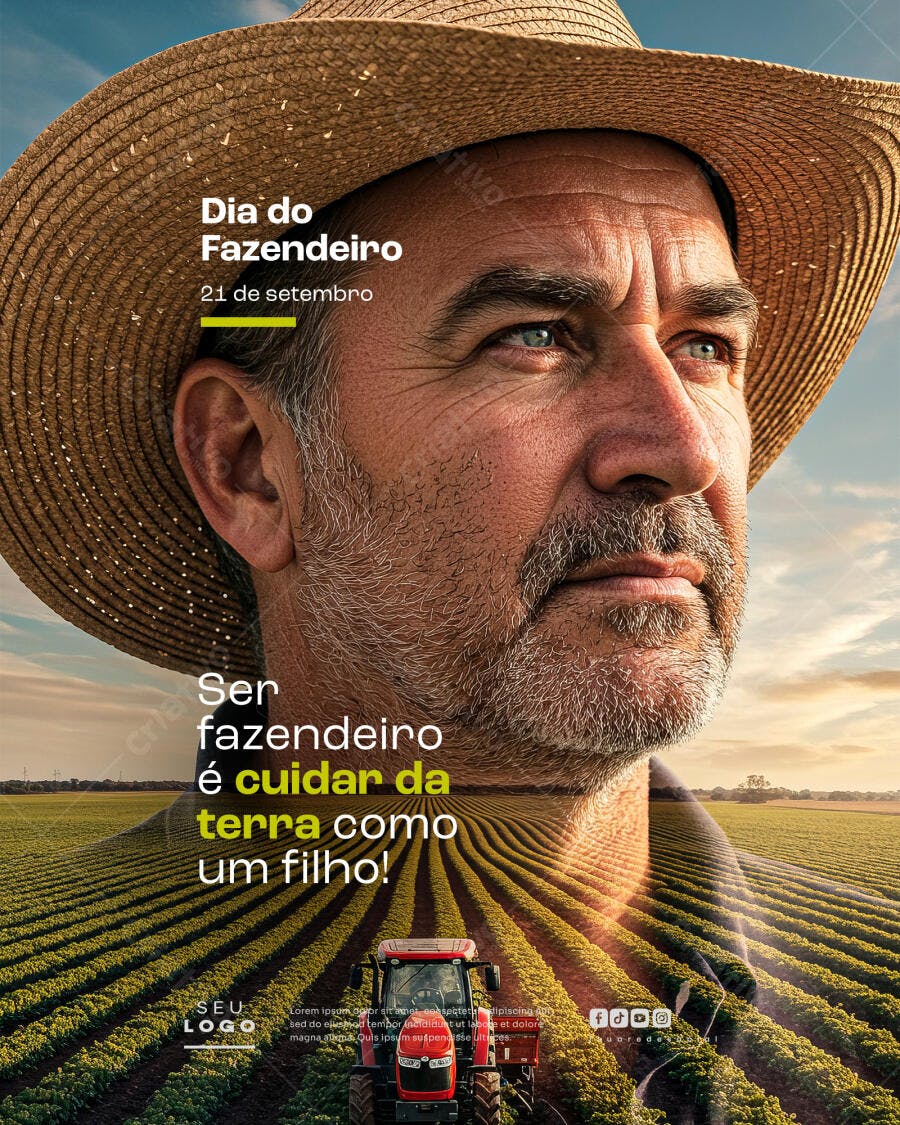 Flyer Dia do Fazendeiro PSD Editável