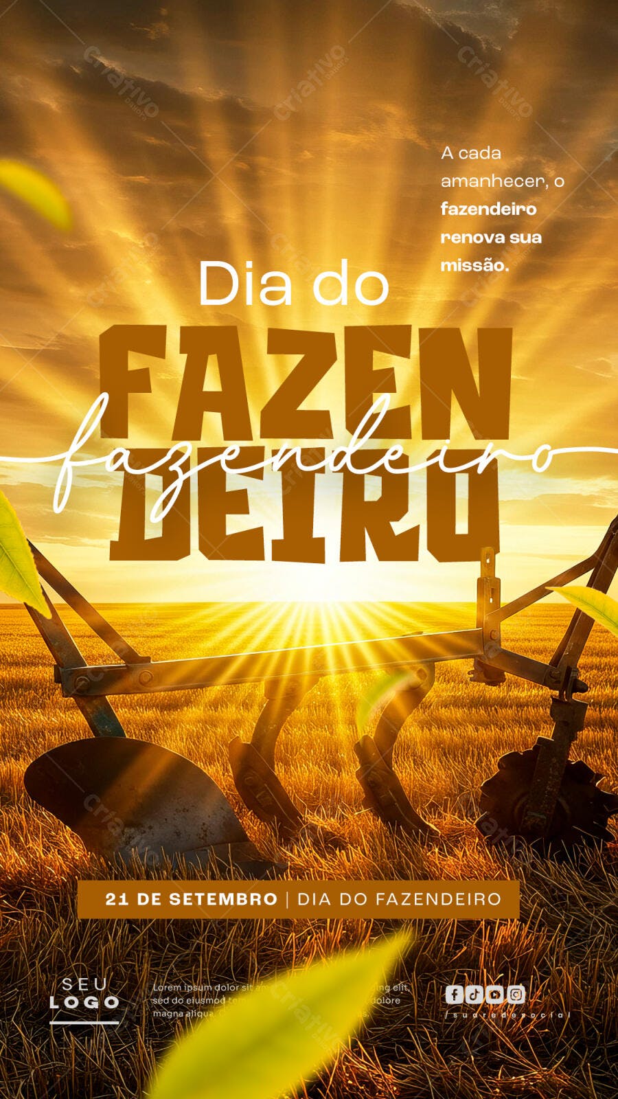 Flyer Dia do Fazendeiro PSD Editável