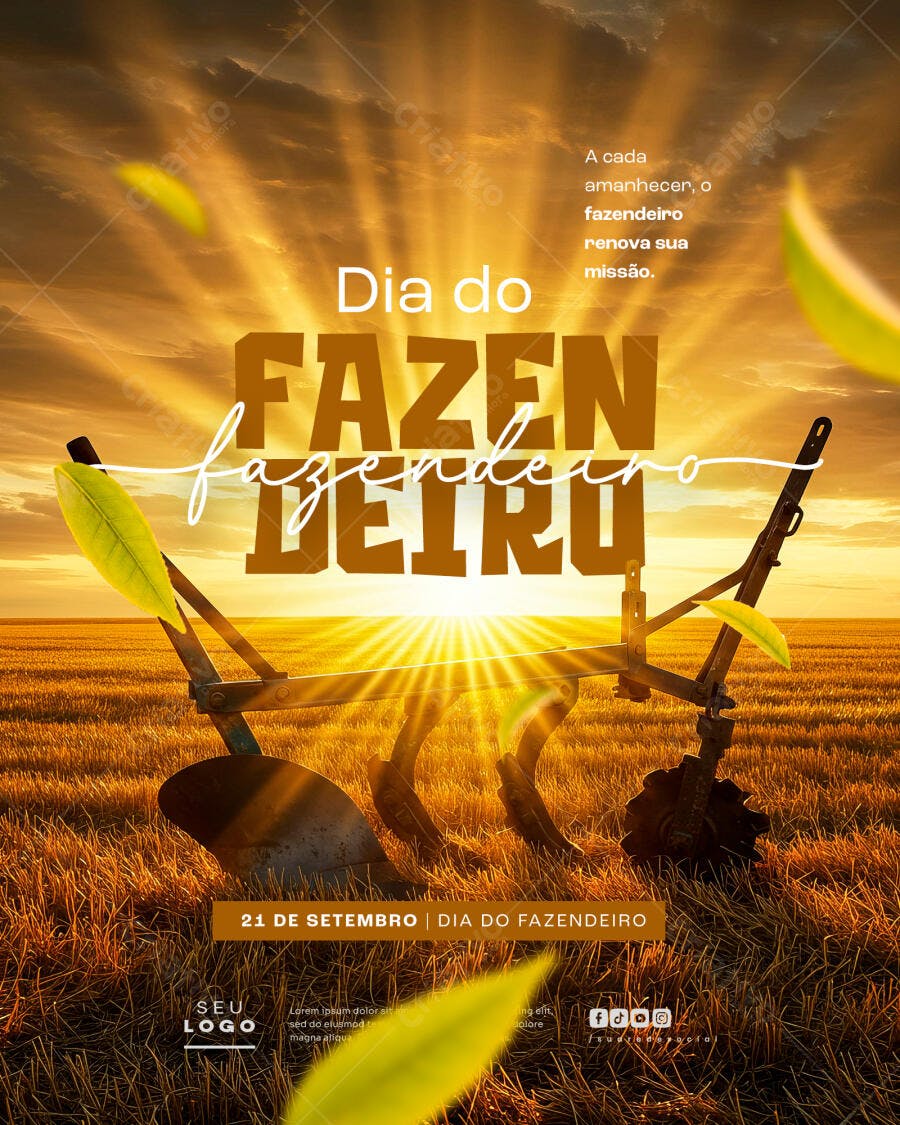 Flyer Dia do Fazendeiro PSD Editável