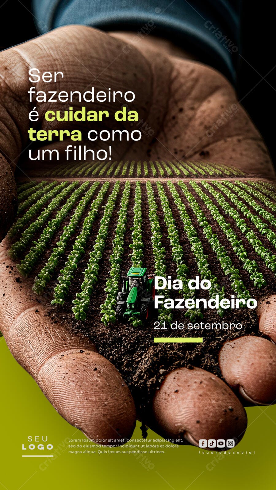 Flyer Dia do Fazendeiro PSD Editável