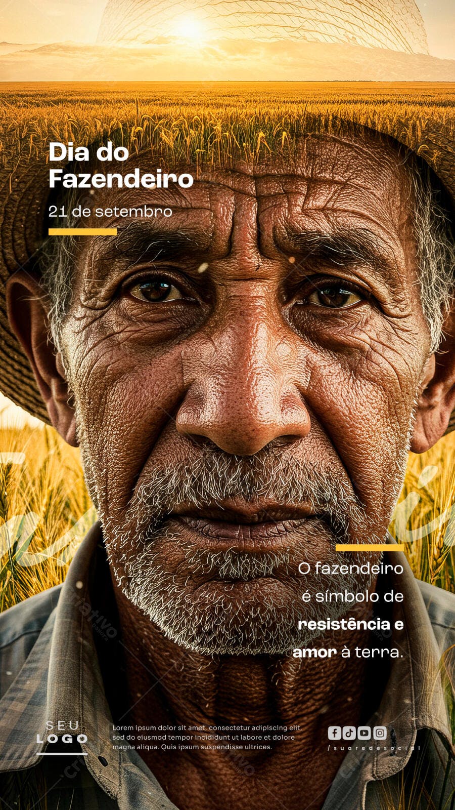 Flyer Dia do Fazendeiro PSD Editável